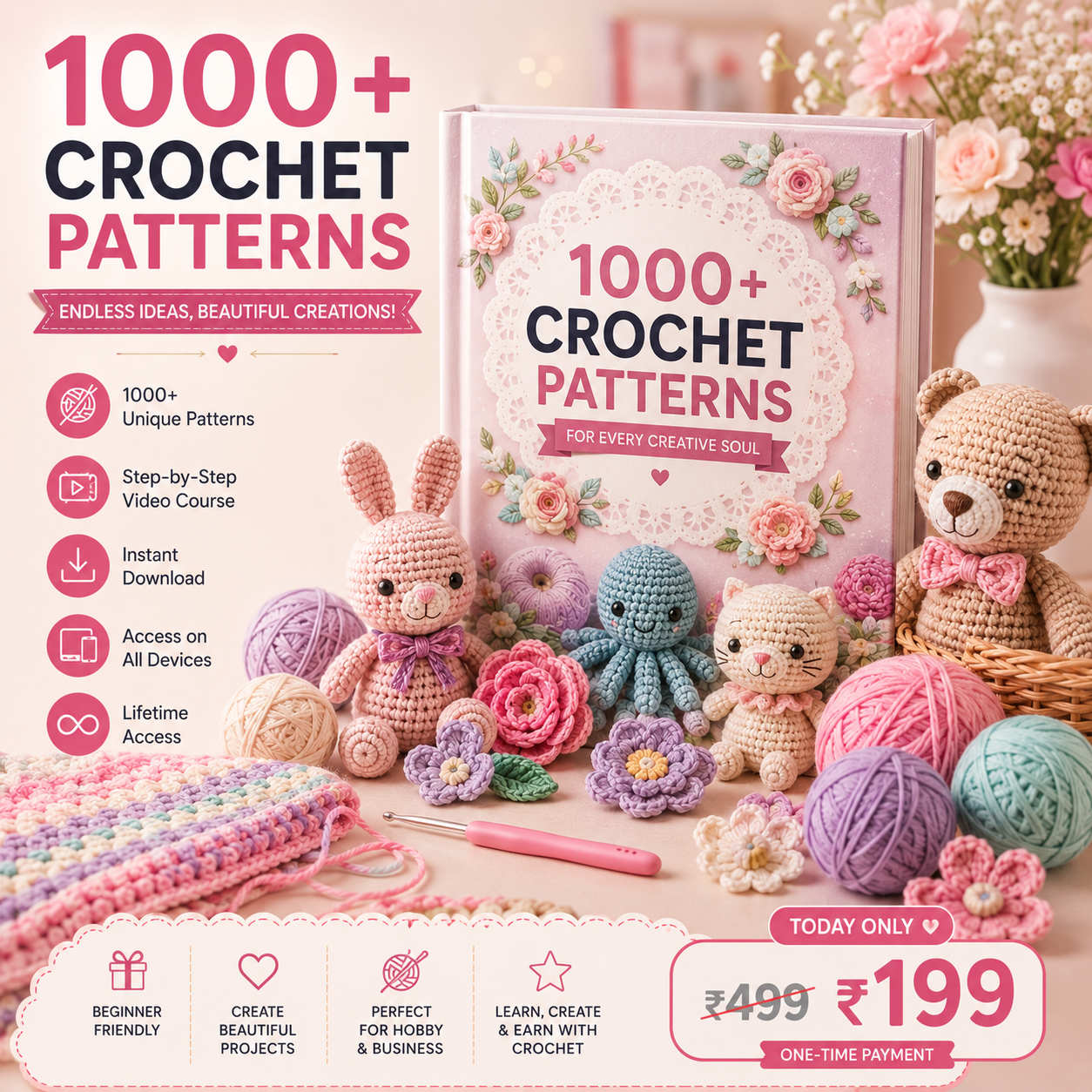 1000+ Crochet Patterns Bundle
